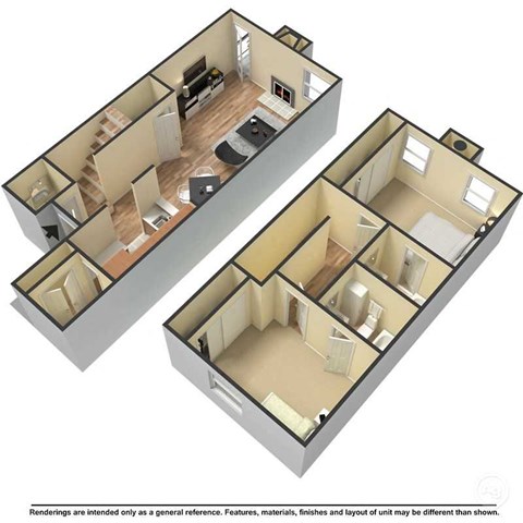 B2 | 2 Bed / 2.5 Bath | 1,134 Sq Ft